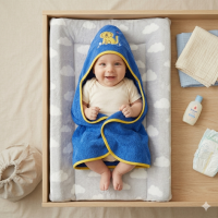 W23063: Baby Lion Organic Cotton Hooded Towel/Robe