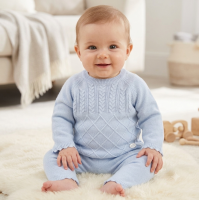 W23385: Baby Boys Knitted 2 Piece Outfit (0-9 Months)