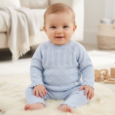 W23385: Baby Boys Knitted 2 Piece Outfit (0-9 Months)