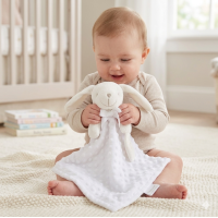 W23873: Bunny Bubble Velour Comforter- White