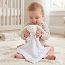 W23873: Bunny Bubble Velour Comforter- White