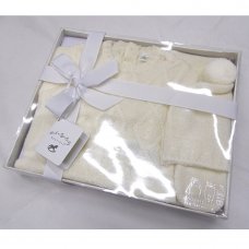 W24212: Baby Boys Knitted 4 Piece Outfit In A  Luxury Gift Box (NB-6 Months)